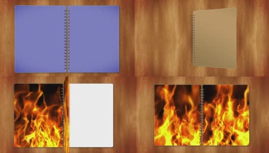 火焰粒子背景在书的页面动画，背景，循环高清在线视频素材下载