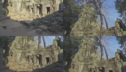 柬埔寨吴哥窟的塔普隆寺，倾斜视图高清在线视频素材下载