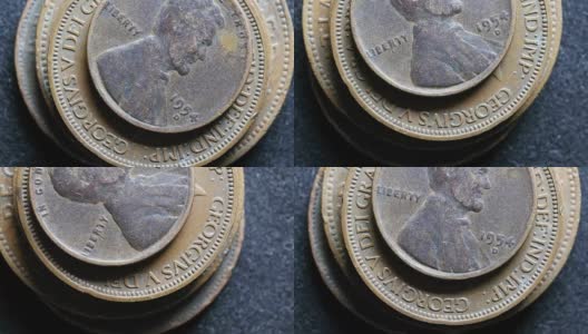 非常古老的硬币的特写高清在线视频素材下载