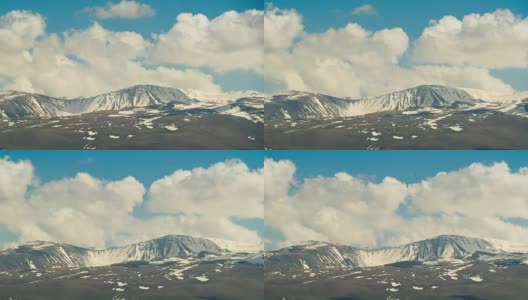 亚美尼亚的风景和山脉。云在亚美尼亚的雪峰上移动。时间流逝高清在线视频素材下载