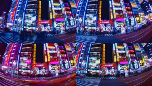 东京新宿歌舞伎町霓虹街的夜景高清在线视频素材下载