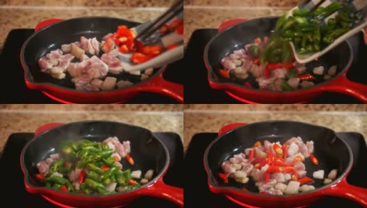 中国菜炒肉高清在线视频素材下载