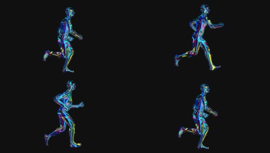 x射线人体主体彩色，人体主体扫描高清在线视频素材下载