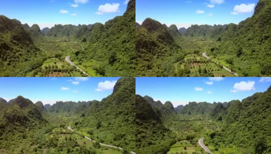 相机删除山谷和道路之间的山脉高清在线视频素材下载