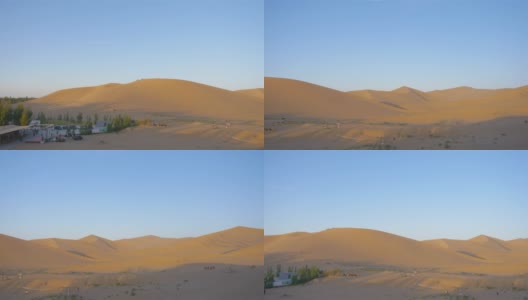 美丽的黄昏景观在敦煌沙漠甘肃中国。高清在线视频素材下载