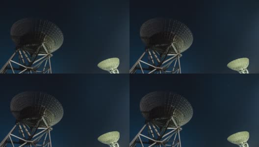 夜间观测银河系的T/L射电望远镜高清在线视频素材下载