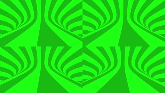 几何幻象隧道抽象背景绿色高清在线视频素材下载