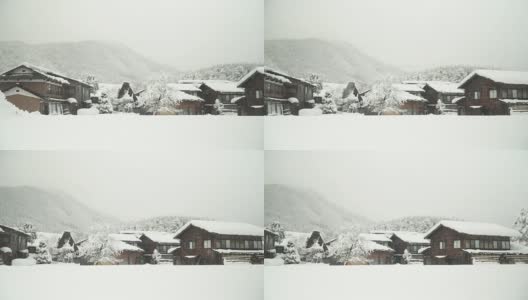 淘金:白川村下雪天无人高清在线视频素材下载