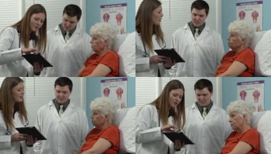 女医生用药片解释病人的情况高清在线视频素材下载