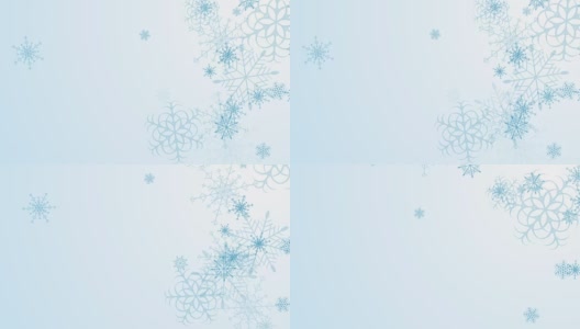 抽象蓝色雪花落下的视频动画高清在线视频素材下载