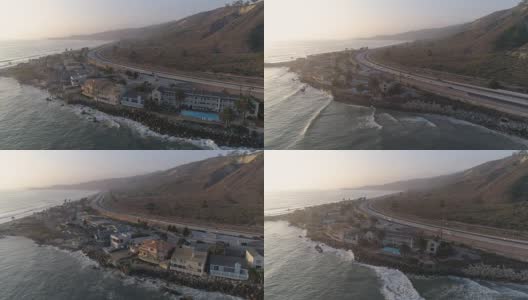 空中加州海岸高清在线视频素材下载