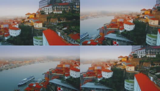 葡萄牙波尔图美丽的风景。里贝拉古城和杜罗河高清在线视频素材下载