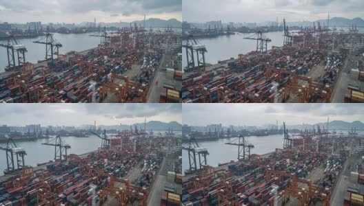 4K延时-香港货柜码头高清在线视频素材下载