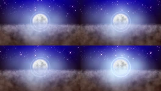 梦见云上的满月高清在线视频素材下载