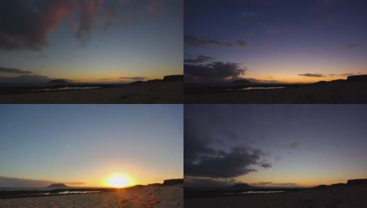 科拉雷霍沙丘-富尔特文图拉-太阳升起的时间流逝高清在线视频素材下载