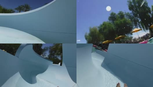 POV滑下一个Windy Pool Slide高清在线视频素材下载