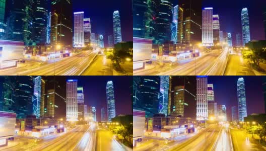 香港夜间繁忙交通的超短视频高清在线视频素材下载