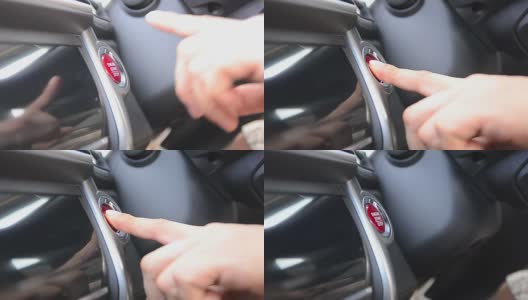 人的手按起发动汽车按钮高清在线视频素材下载