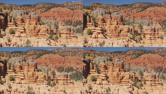 砂岩hoodoo和犹他州的巴特斯-鸟瞰图高清在线视频素材下载