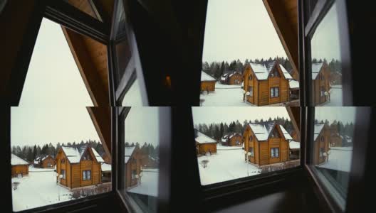从小屋窗口看出去的景色高清在线视频素材下载
