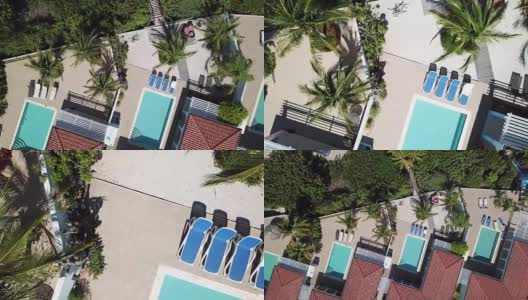 别墅海滩海岸博内尔岛加勒比海上无人机俯视图4K超高清视频高清在线视频素材下载