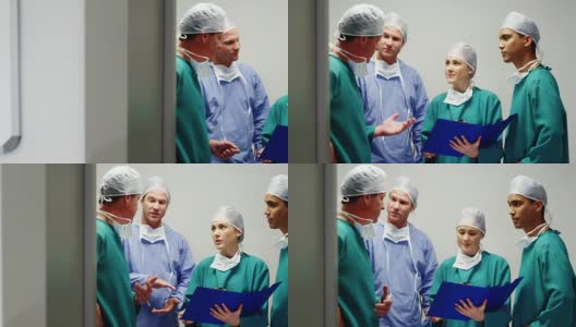 外科医生在手术室互相交流高清在线视频素材下载