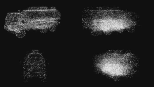 可循环CG卡车到SUV粒子变换高清在线视频素材下载