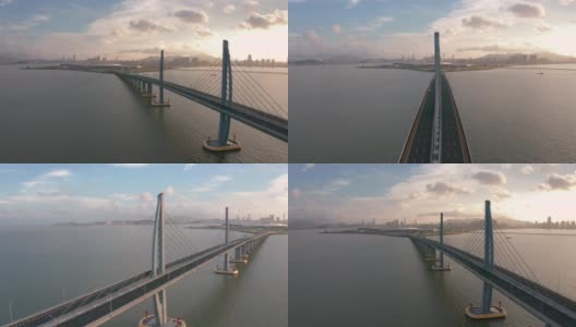 港珠澳大桥鸟瞰图高清在线视频素材下载