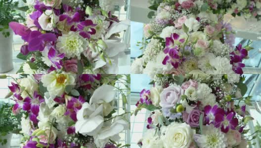 为婚礼准备的鲜花装饰高清在线视频素材下载
