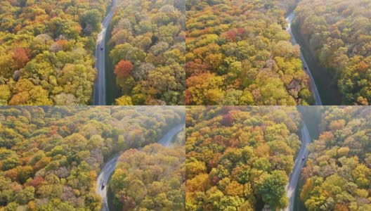 蜿蜒道路上的交通高清在线视频素材下载