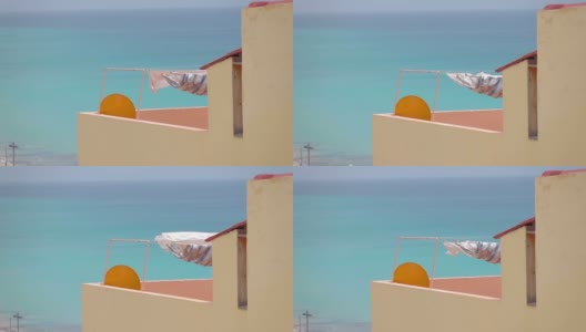 西班牙Fuerteventura的Morro Jable的晴天，慢动作120fps高清在线视频素材下载