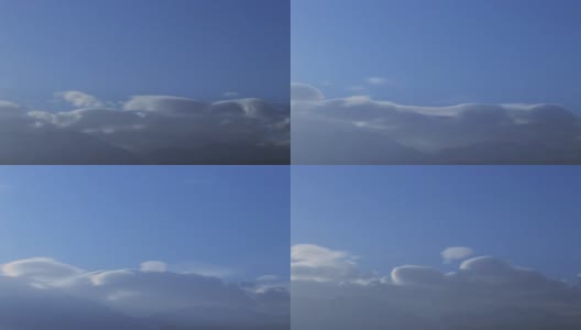 云漂浮在山峰上。时间流逝高清在线视频素材下载