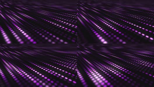 抽象的紫色运动图形背景与移动的点。紫外线,未来。高清在线视频素材下载