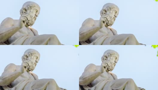 特写大理石雕像的古希腊哲学家柏拉图高清在线视频素材下载