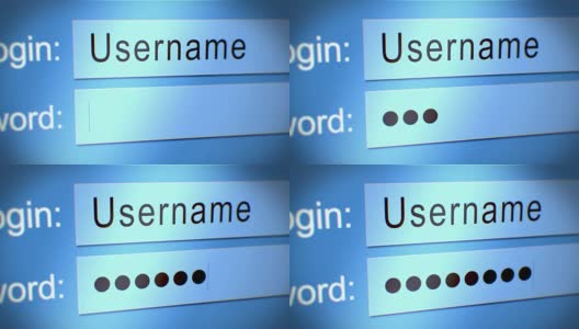 登入及密码表格高清在线视频素材下载