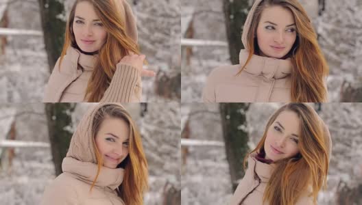 《冬天里的美女》高清在线视频素材下载
