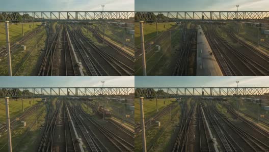 黄昏的火车站，延时拍摄，2016年7月16日，立陶宛维尔纽斯高清在线视频素材下载
