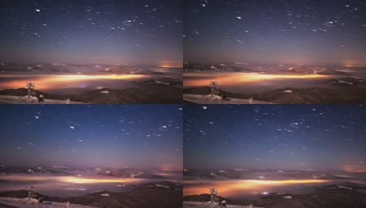 喀尔巴阡山脉的银河时光流逝高清在线视频素材下载