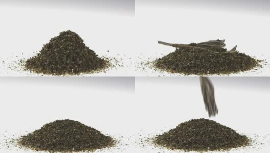 超级慢动作干鼠尾草落在白色的背景高清在线视频素材下载