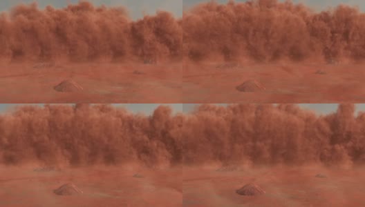沙漠中的沙尘暴是一个带有红色沙子的3d动画高清在线视频素材下载