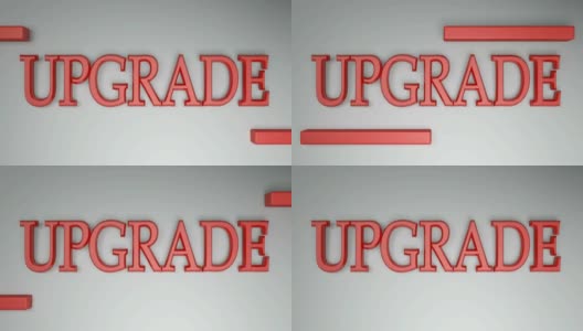 升级在白色背景上的红色字母- 3D渲染视频剪辑高清在线视频素材下载
