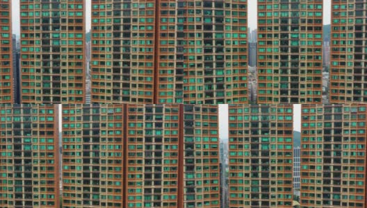 白天的城市景观著名的生活综合体市中心航拍全景4k香港高清在线视频素材下载