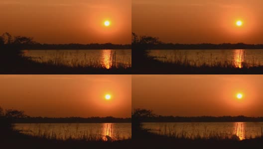 HD多莉:美丽的湖上日落高清在线视频素材下载