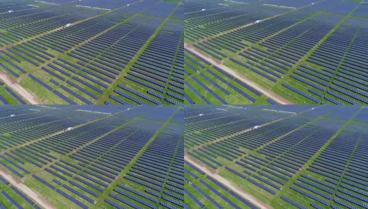 支持大型太阳能电池板发电厂提供清洁可再生能源，以帮助应对气候变化和创造就业机会高清在线视频素材下载