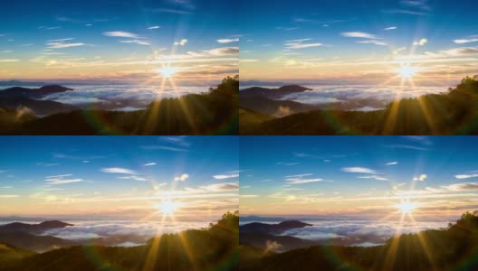 清晨的阳光在高海拔的阿巴拉契亚山脉高清在线视频素材下载