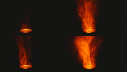 红色烟雾火焰孤立的黑色背景高清在线视频素材下载