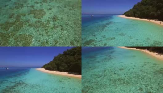 鸟瞰图的天堂般的海滩Koh Rok Yai岛。高清在线视频素材下载
