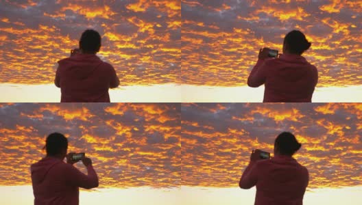 用4k慢镜头拍摄加州上空的红色血色云高清在线视频素材下载
