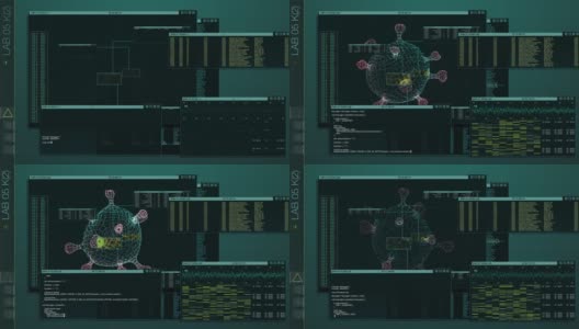 医学界面运动图形病毒高清在线视频素材下载