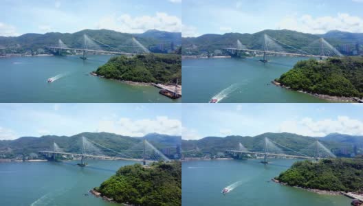 香港汀九桥的无人机照片高清在线视频素材下载